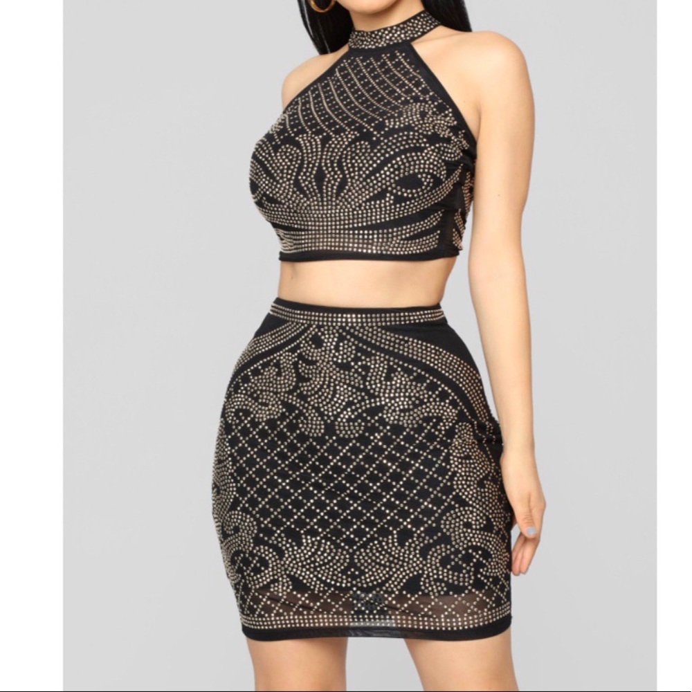 Night Club Black Skirt and Top Set - Fashion Nova